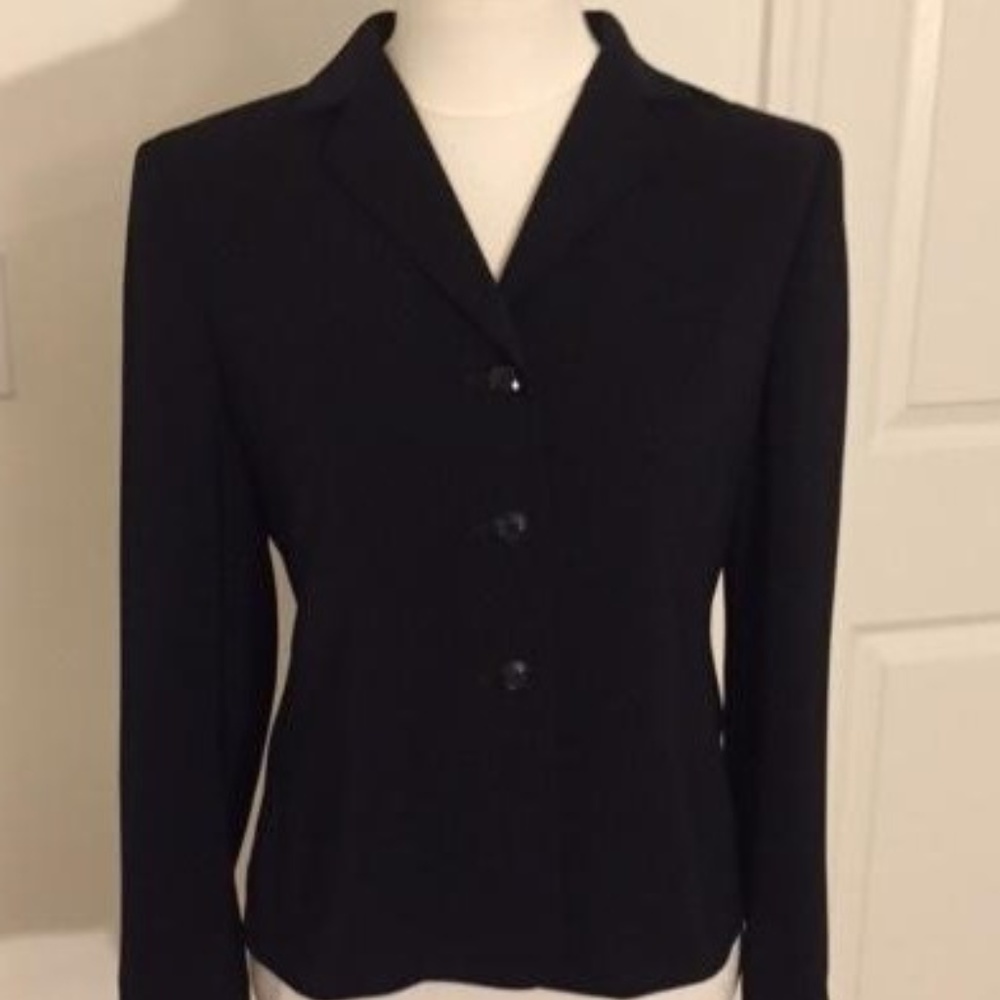 KASPER  Black L/S Three Button Closure Blazer